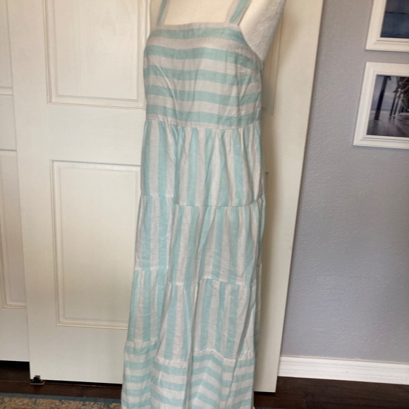 Casa Cabana Linen Blend Coastal striped Sundress New With Tags - Picture 6 of 12